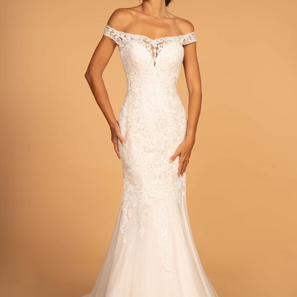 Off Shoulder Mermaid Shape Wedding Dress GSGL2593